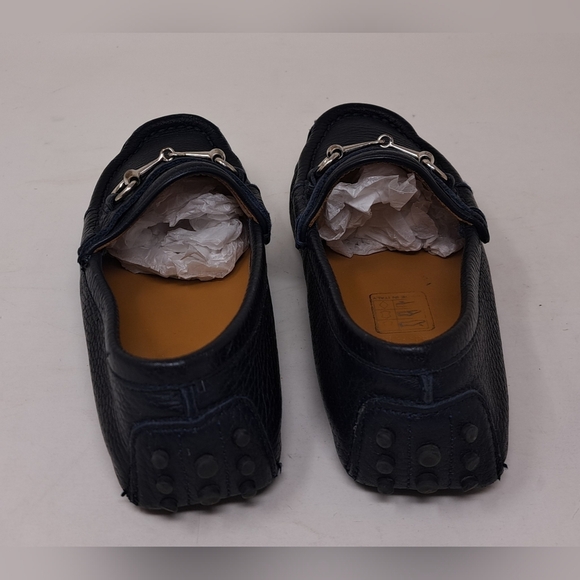 Gucci Kids Boys Horsebit Leather Loafers Slip Ons Navy Silver 12 US / 29 EU - Picture 15 of 16